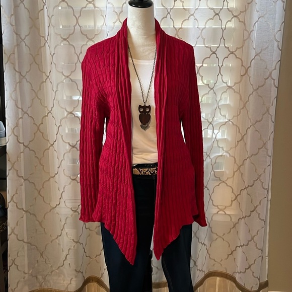 Peruvian Link Baby Alpaca Soft Wool long sleeved Cardigan Red Size S/M - Picture 1 of 7